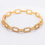 CZ Pave Link Eternity Hinged Bangle - 18K Gold Plated