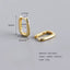 925 Sterling Silver 18K Gold Plated U Shape Huggies Hoops