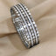 CZ Multiple Rows Stainless Steel Bangle Bracelet - Gold and Silver