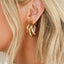 30 mm Stainless Steel C Shape Circle Hoop Earrings - 18K Gold Plated.