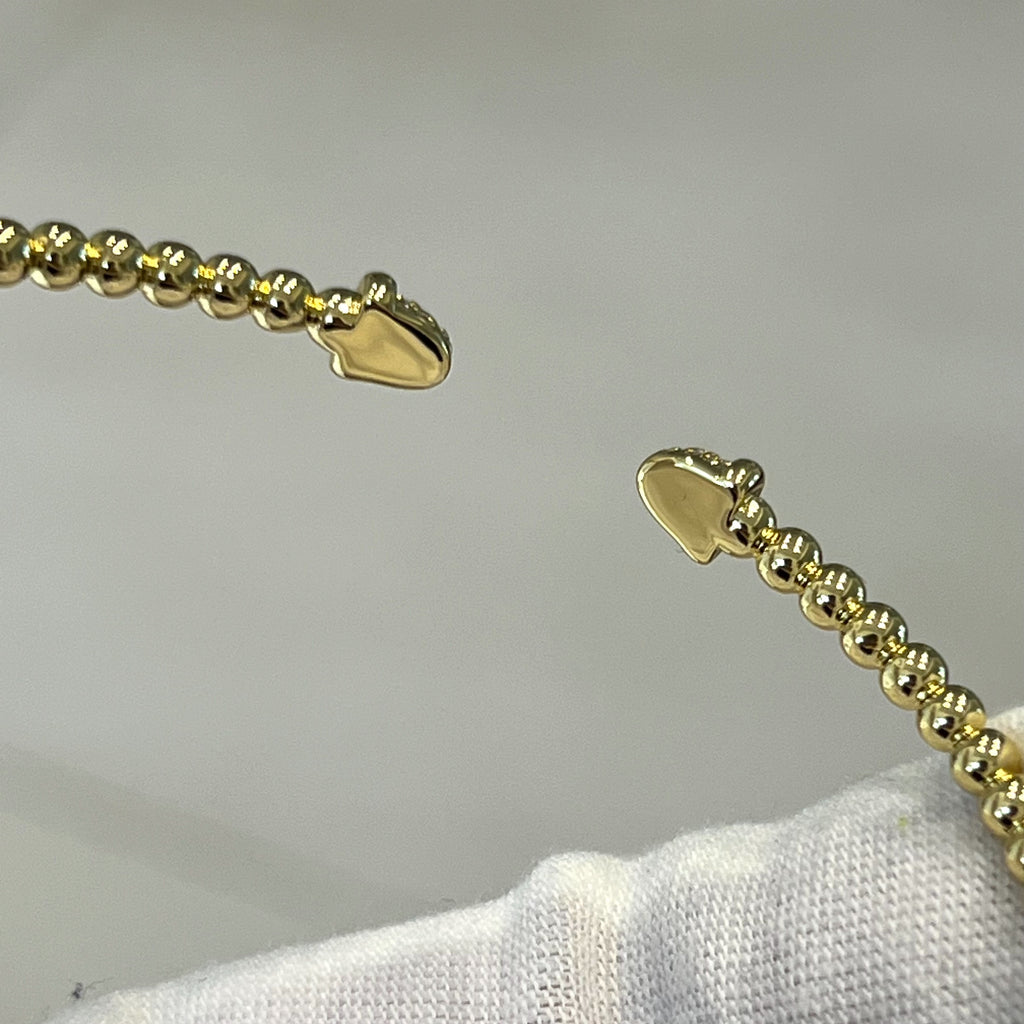 CZ Cuff Beaded Cuff Bracelet - Gold