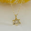 CZ Star of David Charm Necklace - Gold