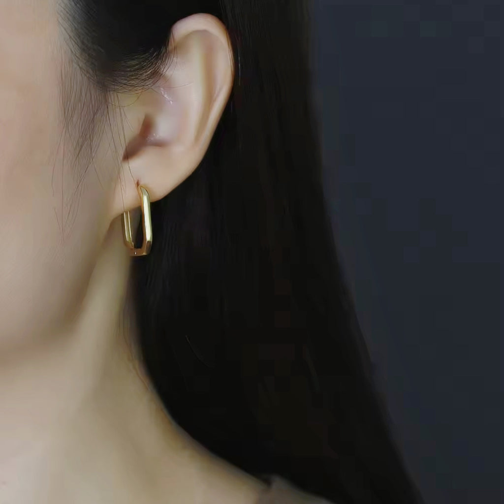 925 Sterling Silver 18K Gold Plated Huggies Hoop Earrings