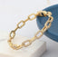 CZ Pave Link Eternity Hinged Bangle - 18K Gold Plated