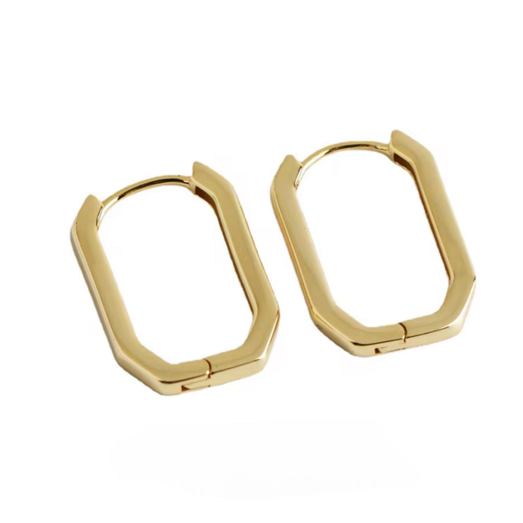 925 Sterling Silver 18K Gold Plated Huggies Hoop Earrings