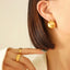 Shiny 18K Gold Plated Ball Huggie Earrings.