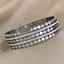 CZ Multiple Rows Stainless Steel Bangle Bracelet - Gold and Silver