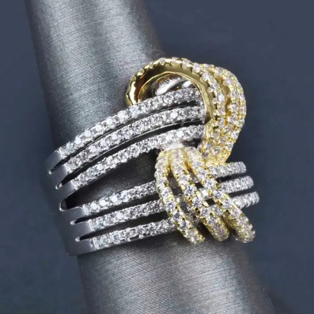Two Tone Pave CZ Ring