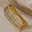Stainless Steel Two Tone Bangle Bracelet