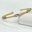 CZ 2 Tones Beaded Cuff Bracelet