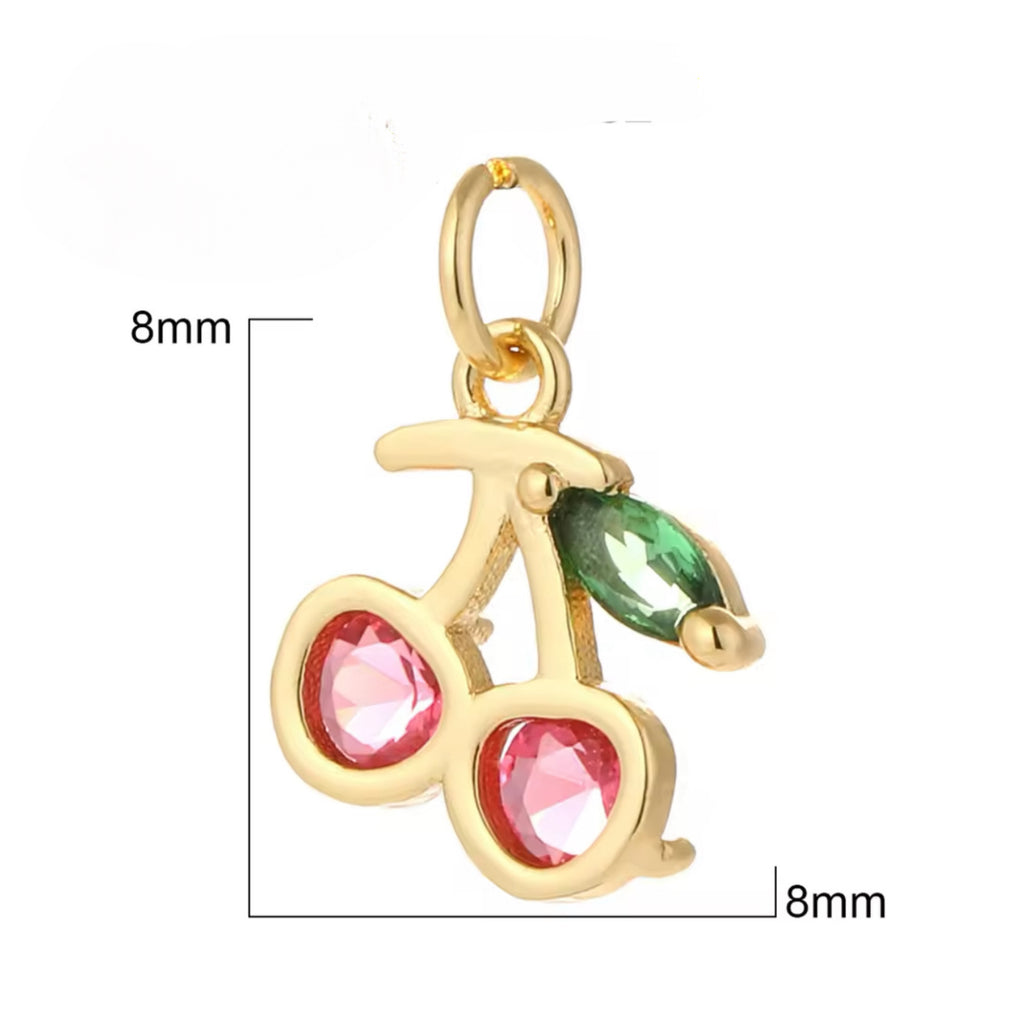 CZ Cherry Charm - Gold