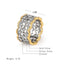Two Tone CZ Band Ring