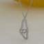 Sterling Silver CZ Israel Map Necklace - Gold and Silver