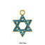 6.7 CM Light Blue Evil Eye Baby Pin With Star of David Charm - Gold