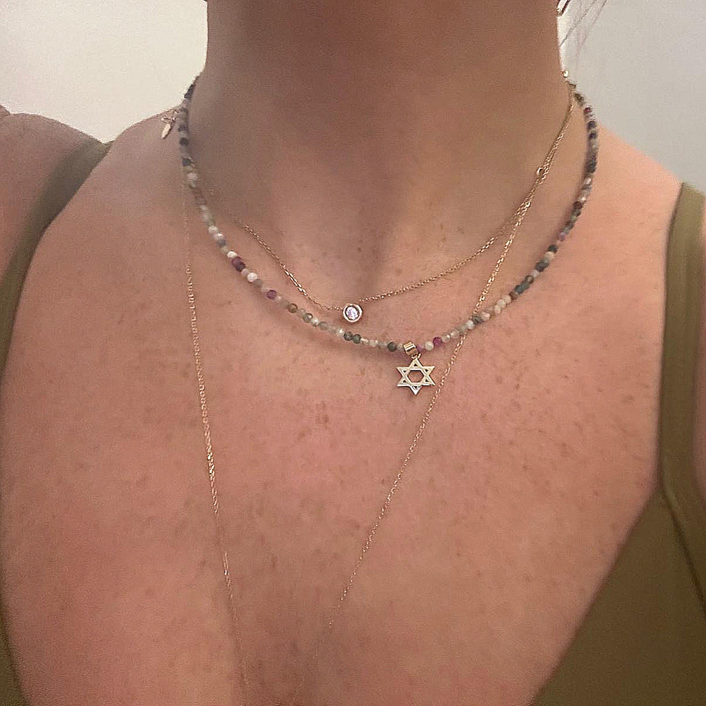 Star of David /Black Multi - Treasure Crystal Necklace