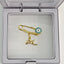 2.9 CM Evil Eye Baby Pin With Cherub Baby Angel Charm - Gold