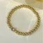 CZ Charm Stretch 5 mm Beaded Bracelet - 14k Gold Plated