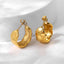 Cross Pattern Hoop Earrings - 18K Gold Plated