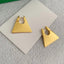 Chunky Triangle Huggie Earrings - Gold and Silver.