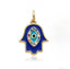 CZ Enamel Evil Eye/Hamsa Charm - Gold
