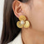 Stainless Steel Trendy Big Flower Stud Earrings - 18K Gold Plated