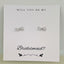Bridesmaid Mini CZ Bow Stud Earrings - Silver