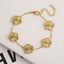 18k Gold Plated Both Sides  Flower Bracelet