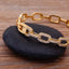 CZ Pave Link Eternity Hinged Bangle - 18K Gold Plated