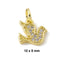 Faith and Love Charm Bracelet with CZ Virgin Mary, Mini Heart, and Dove - Gold