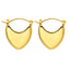 Stainless Steel Heart Hoop Earrings - 18K Gold Plated