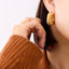 Stainless Steel Geometric Thread Circle Hoop Earrings - 18K Gold Plated