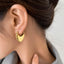 Stainless Steel Heart Hoop Earrings - 18K Gold Plated