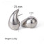 25 mm Stainless Steel Chunky Dome Drop Earrings - Gold and Silver