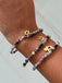 Tourmaline Gemstone Beaded Bracelet with Hamsa, Chai or Star of David Charm.