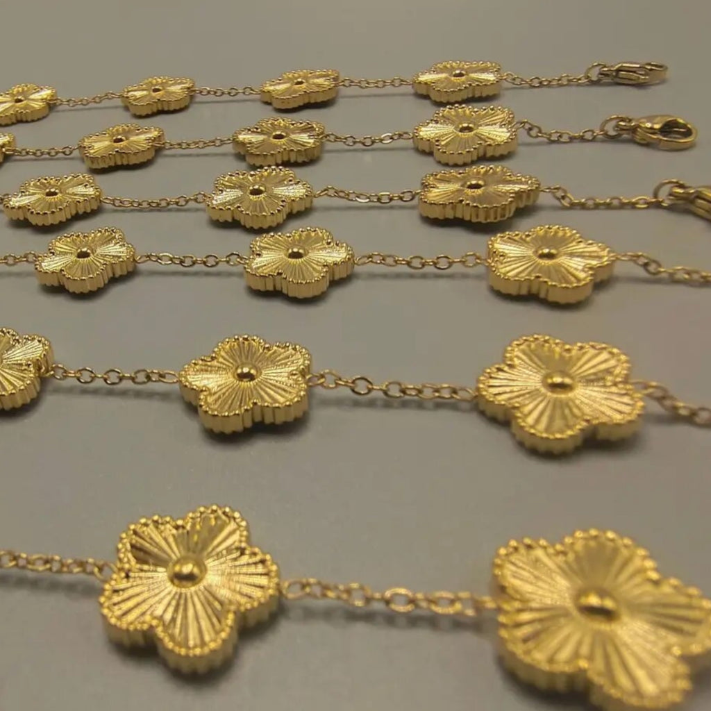 18k Gold Plated Both Sides  Flower Bracelet