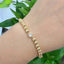 CZ Star Stretch 5 mm Beaded Bracelet - 14k Gold Plated