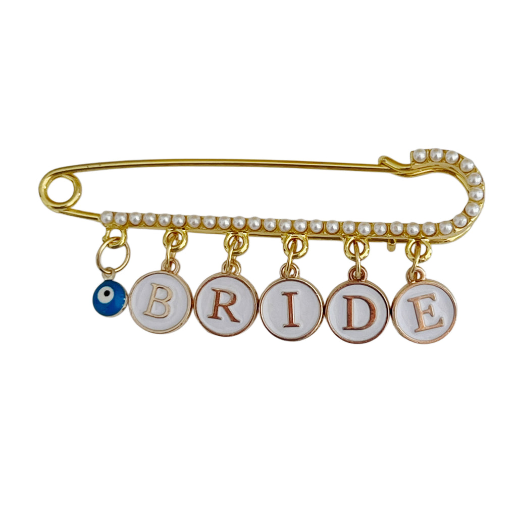 8 CM Pearl Bride Pin With Protection - Gold