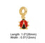 Enamel Ladybug/Heart Push Front Clasp Paperclip Chain Bracelet - Gold