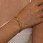Cross check pattern Bangle Bracelet - 18K Gold Plated