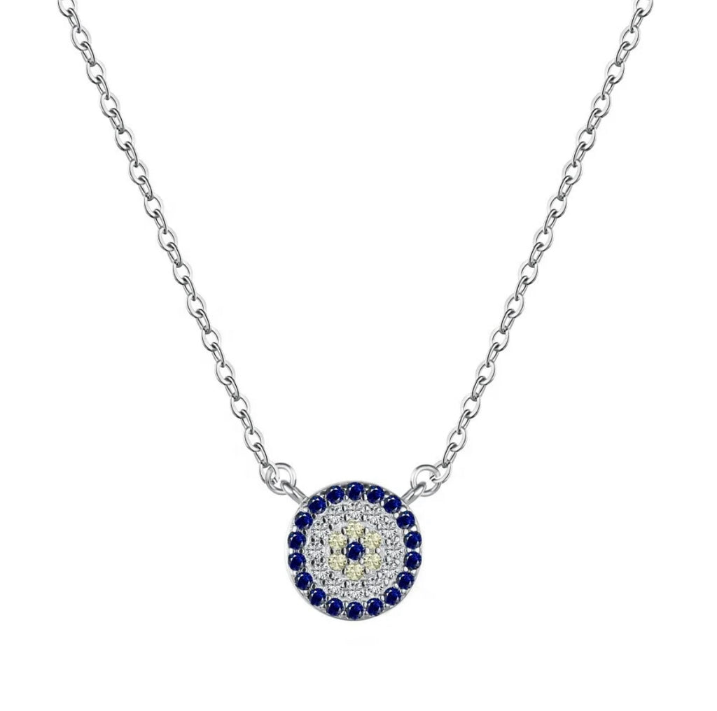 Small CZ Evil Eye Necklace - Gold or Silver