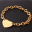 Stainless Steel Heart Chain Bracelet - 18k Gold Plated.