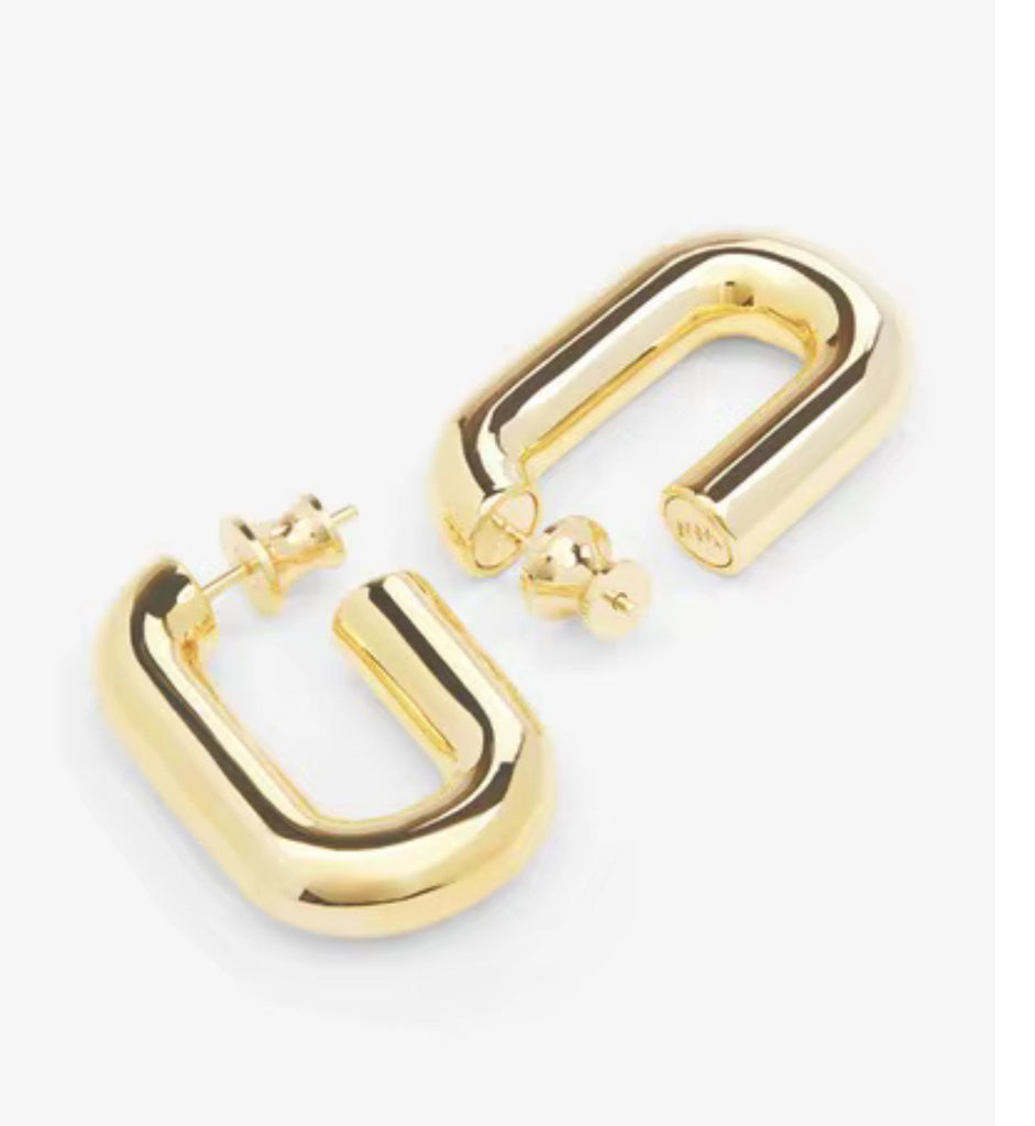 18K Gold Plated U Shaped Stud Earrings
