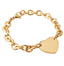 Stainless Steel Heart Chain Bracelet - 18k Gold Plated.