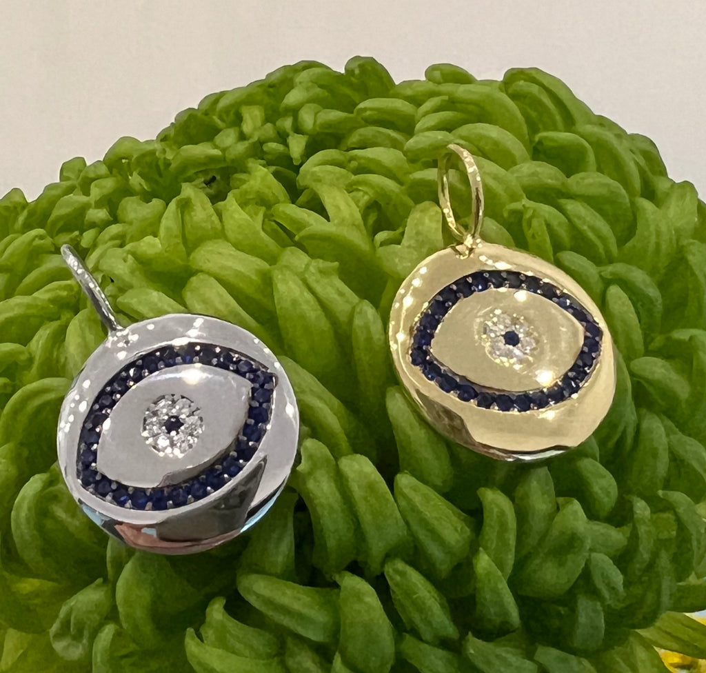 Blue Evil Eye Stone Necklace - Gold or Silver