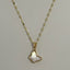 MOP Butterfly Pendant Necklace - Gold