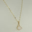 MOP Butterfly Pendant Necklace - Gold