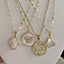 MOP Hamsa Pendant Necklace - Gold