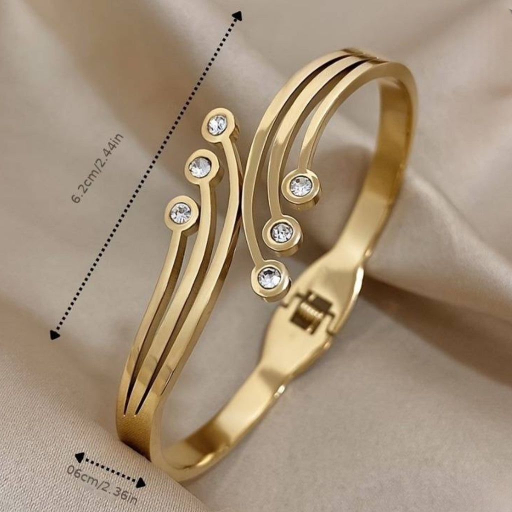 Curve 18k Gold Plated Bangle Bracelet
