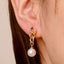 18K Gold Plated Chain Pearl Drop Earrings