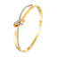 CZ Cross Knotted Bangle Bracelet - Gold and Silver